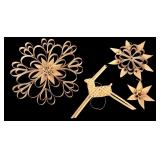 BR - Set of 4 Woven Straw Ornaments Scandinavian Style