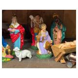 LL - Vintage Nativity Scene Manger Set with Figures and Animals