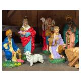 LL - Vintage Nativity Scene Manger Set with Figures and Animals