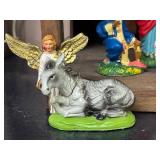 LL - Vintage Nativity Scene Manger Set with Figures and Animals