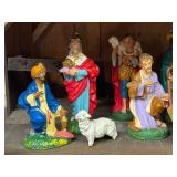 LL - Vintage Nativity Scene Manger Set with Figures and Animals