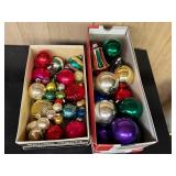 LL - Collection of Vintage Glass Christmas Ornaments with Assorted Shapes