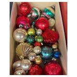 LL - Collection of Vintage Glass Christmas Ornaments with Assorted Shapes