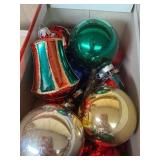 LL - Collection of Vintage Glass Christmas Ornaments with Assorted Shapes