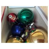 LL - Collection of Vintage Glass Christmas Ornaments with Assorted Shapes