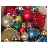 LL - Collection of Vintage Glass Christmas Ornaments with Assorted Shapes