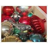 LL - Collection of Vintage Glass Christmas Ornaments with Assorted Shapes