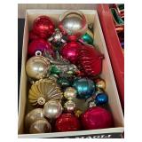 LL - Collection of Vintage Glass Christmas Ornaments with Assorted Shapes