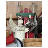 LL - Country Style Christmas Decor Collection with Wooden Trees, Angel and Santa