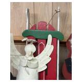 LL - Country Style Christmas Decor Collection with Wooden Trees, Angel and Santa