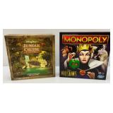 Collectible DISNEY Games Including Villains Monopoly And Disney Parks Jungle Cruise Adventure Game (NIB)