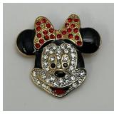 Vintage Collectible DISNEY Bejeweled Minnie Mouse Brooch
