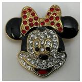 Vintage Collectible DISNEY Bejeweled Minnie Mouse Brooch