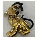 Vintage Collectible DISNEY Bejeweled Pluto Brooch