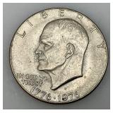 1776-1976 (D) Eisenhower Liberty Bell And Moon One US Dollar Bicentennial Type One Wide Print