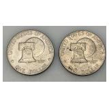 1776-1976 (D) Eisenhower Liberty Bell And Moon One US Dollar Bicentennial Type Two Thin Print