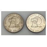1776-1976 (D) Eisenhower Liberty Bell And Moon One US Dollar Bicentennial Type Two Thin Print