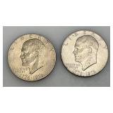 1776-1976 (No Mint Mark) Eisenhower Liberty Bell And Moon One US Dollar Bicentennial Type Two Thin Print