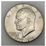 1776-1976 (D) Eisenhower Liberty Bell And Moon One US Dollar Bicentennial Type One Wide Print