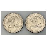 1776-1976 (D) Eisenhower Liberty Bell And Moon One US Dollar Bicentennial Type Two Thin Print