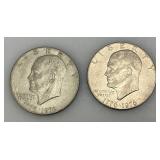 1776-1976 (No Mint Mark) Eisenhower Liberty Bell And Moon One US Dollar Bicentennial Type Two Thin Print