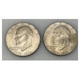 1776-1976 (D) Eisenhower Liberty Bell And Moon One US Dollar Bicentennial Type Two Thin Print