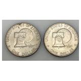 1776-1976 (D) Eisenhower Liberty Bell And Moon One US Dollar Bicentennial Type Two Thin Print