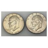 1776-1976 (No Mint Mark) Eisenhower Liberty Bell And Moon One US Dollar Bicentennial Type Two Thin Print