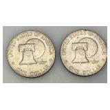 1776-1976 (No Mint Mark) Eisenhower Liberty Bell And Moon One US Dollar Bicentennial Type Two Thin Print