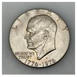 1776-1976 (D) Eisenhower Liberty Bell And Moon One US Dollar Bicentennial Type One Wide Print