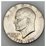 1776-1976 (D) Eisenhower Liberty Bell And Moon One US Dollar Bicentennial Type One Wide Print