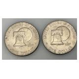 1776-1976 (D) Eisenhower Liberty Bell And Moon One US Dollar Bicentennial Type Two Thin Print