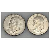 1776-1976 (D) Eisenhower Liberty Bell And Moon One US Dollar Bicentennial Type Two Thin Print