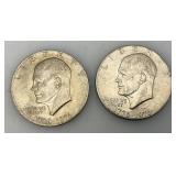 1776-1976 (No Mint Mark) Eisenhower Liberty Bell And Moon One US Dollar Bicentennial Type Two Thin Print