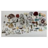 Misc. Vintage Costume Jewelry Brooches, Crosses & More