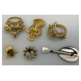 Misc. Vintage Costume Jewelry Brooches, Crosses & More