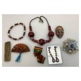 Misc. Vintage Costume Jewelry Brooches, Crosses & More