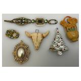 Misc. Vintage Costume Jewelry Brooches & More