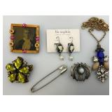 Misc. Vintage Costume Jewelry Brooches & More