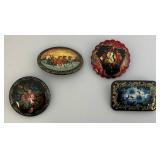 Misc. Vintage Hand Painted Russian Brooches