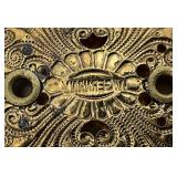 Vintage Ornate Tin Cameo Brooch 1 3/4" x 2 1/8"