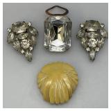 Very Old Antique Shoe Buttons Including Hand Carved Celluloid And More