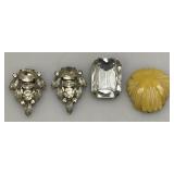 Very Old Antique Shoe Buttons Including Hand Carved Celluloid And More
