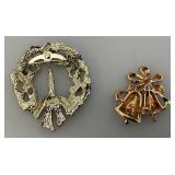 Misc. Vintage Colorful Christmas Brooches