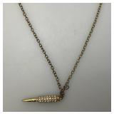 Vintage Swarovski Style Bullet Shaped Spinner Pendant And Necklace