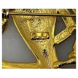 Vintage JJ Jonette Jewelry Art Deco Gold Tone Man And Woman Brooch