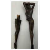 Hand Carved Wooden Polynesian Girl Nut Cracker  12"