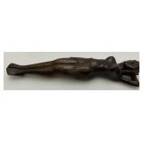 Hand Carved Wooden Polynesian Girl Nut Cracker  12"