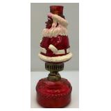 Vintage Ornate Glass Santa Oil Lamp
