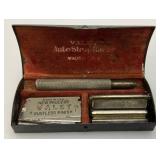 Vintage Razor, Razor Sharpener And Shaving Cream Brush Made In Germany